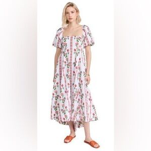 Hill House Pink Floral Puff Sleeve Dress